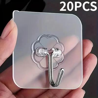 1/5/10/20PCS Transparent Adhesive Hooks for Multifunctional Hanging Hook