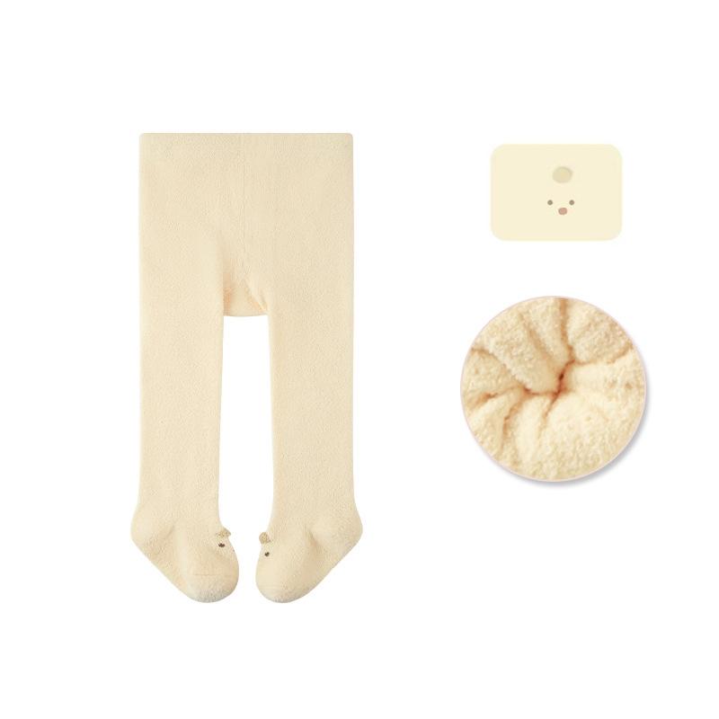 

Колготки для младенцев, новорожденных, малышей, хлопковые колготки для детей, осенне-зимние, для маленьких девочек, колготки с большой попой, мультяшные однотонные колготки M жёлтый