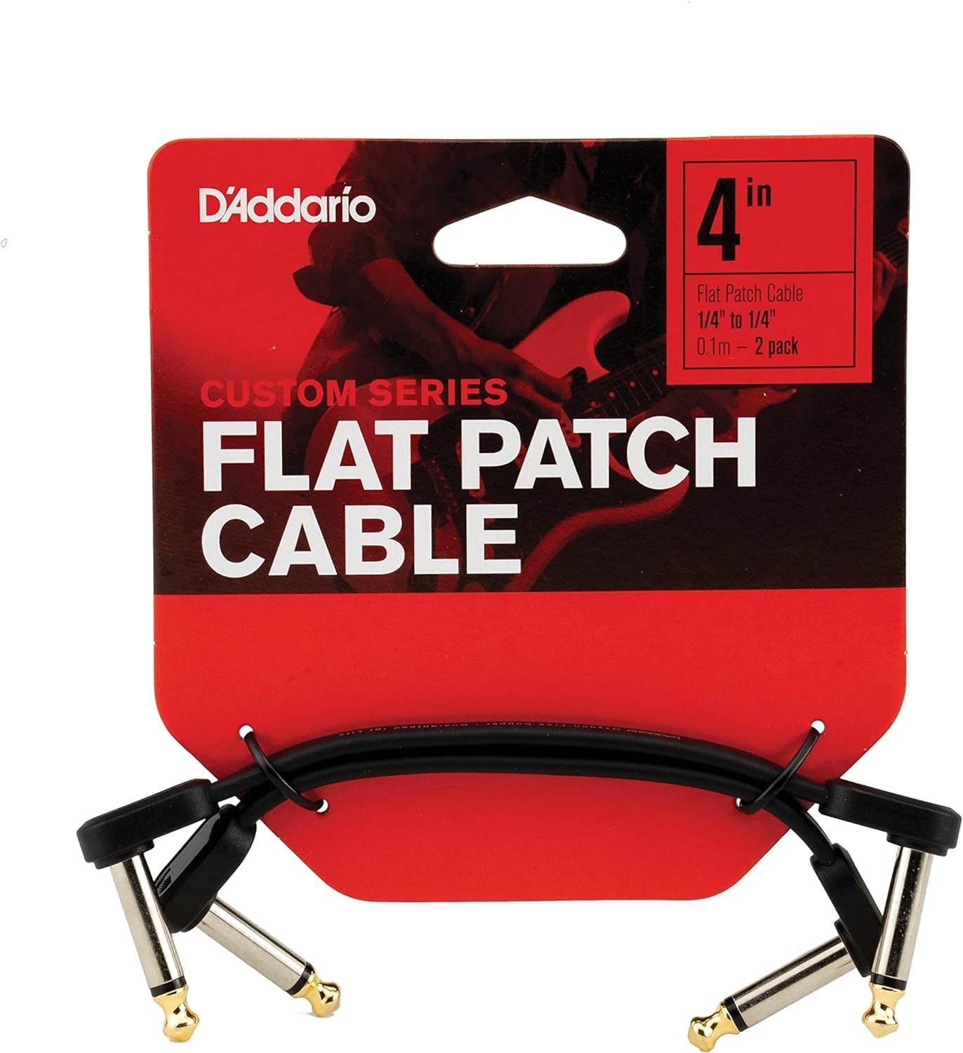 

D Addario Shielded Flat Patch Cables, Set of 2, PW-FPRR-204 (10cm L-L)