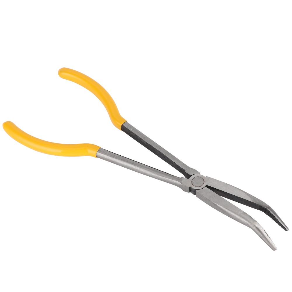 11 Inch Long Reach Pliers Curved Needle Nose Repairing Tools Convenient Needle Nose Pliers Crafts
