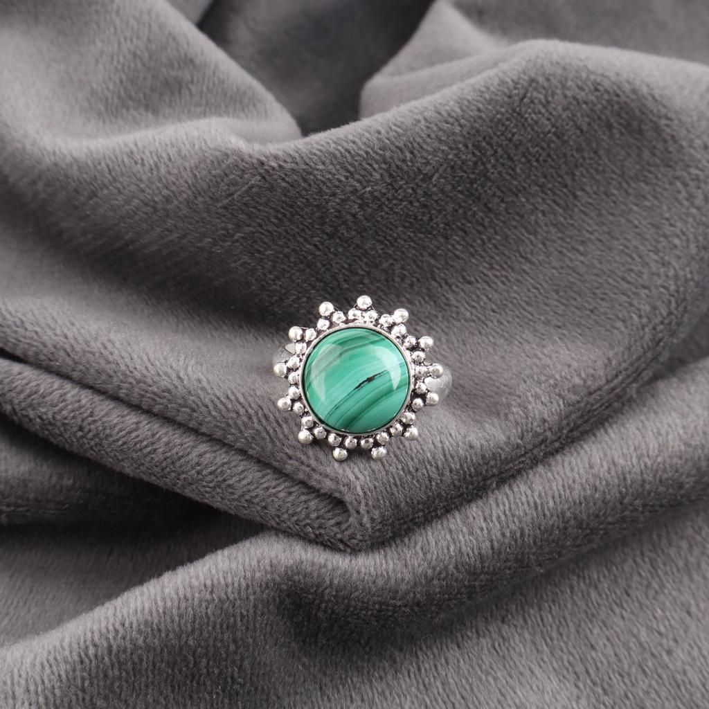 Inel Malachit, Bijuterii Inel Argint Sterling 925. Inel Spiritual Handmade Bijuterii cu Pietre Prețioase Cadou pentru Ea