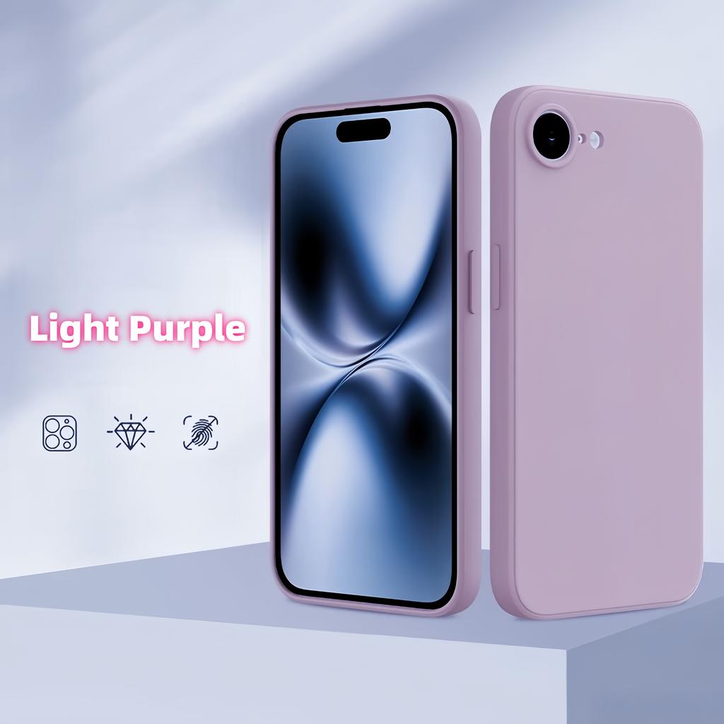 Fashion Solid Colour Shockproof Protective Liquid Silicone Phone Case For Iphone 17e/16e/SE2022/SE2020/8/7/8+/7+/Xs Max/XR/XS/X