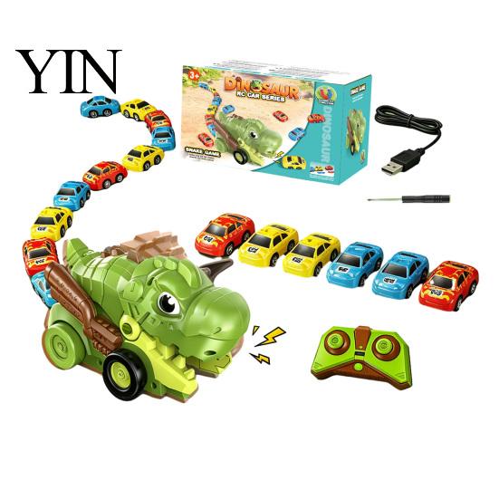 Competitive Dinosaur Car Toy RC Magnetic Toy, Remote Control Swallowing Dino Kids Electric 2 Players Snake Game Vehicle for Mini