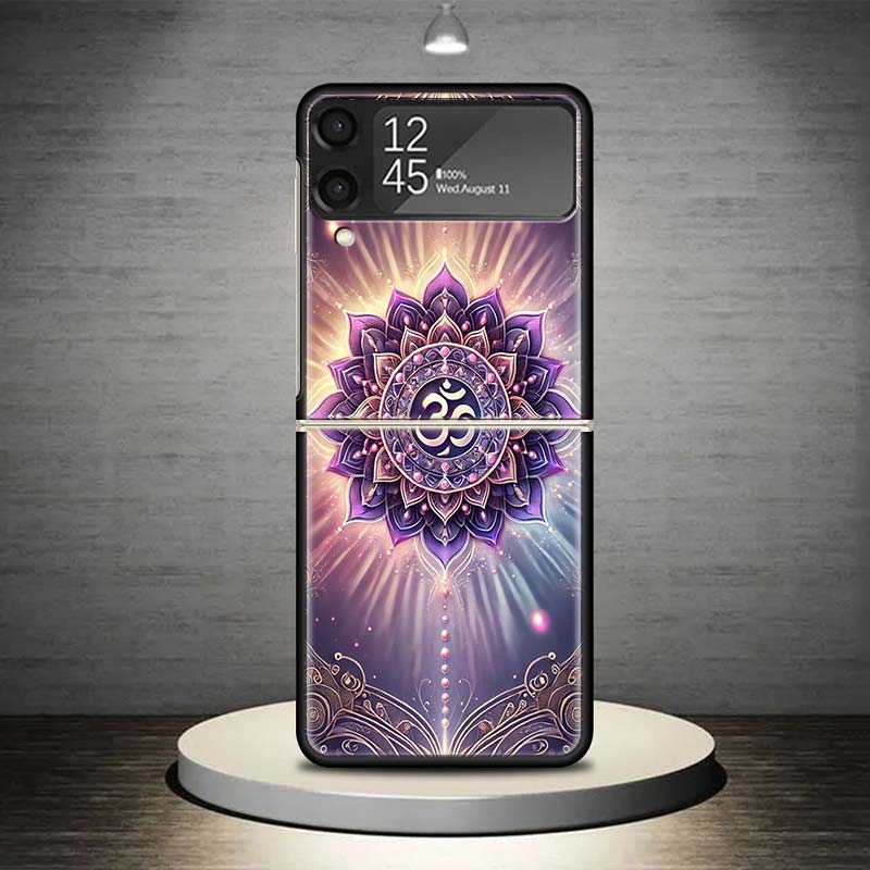 Mandala Chakra Insist Yoga Phone Case For Samsung Galaxy Z Flip 7 6 5 4 3 5G Shockproof Cover Z Flip7 Flip6 ZFlip5 Flip3 Flip4 L