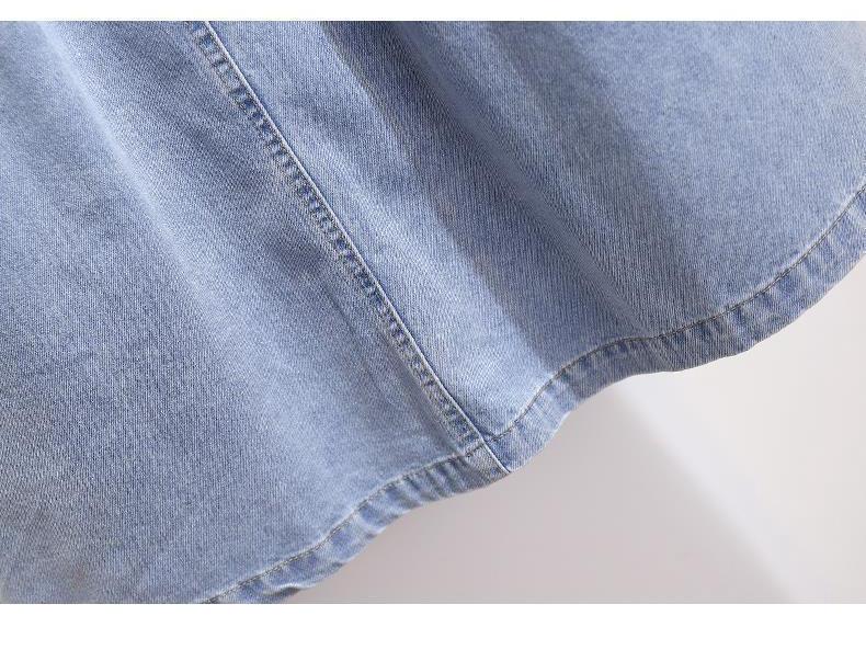 Women's Petites French Doll Collar Denim Overall Skirt - Unique Spring 2026 Fashion