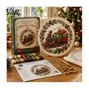 Christmas Ornament Craft Set Embroidery Kit for Beginners, Pre-Printed Pattern Full Creative Gift Parents And Friends of Tools, DIY Needlework Festive