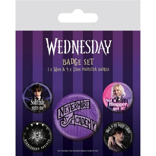 Wednesday Nevermore Badge (Pack of 5)