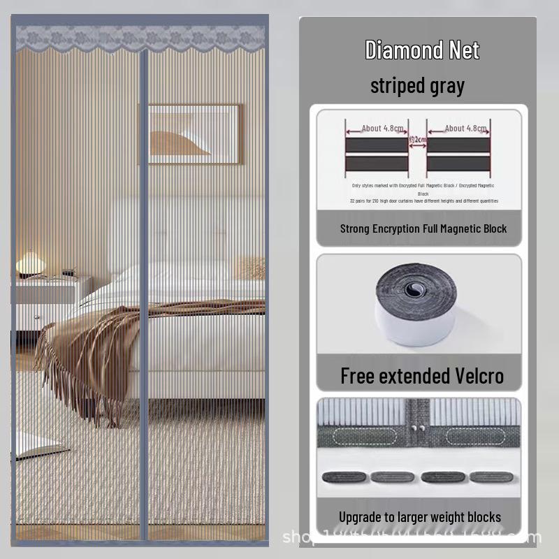 

Магнитная Москитная Сетка на Дверь - Самозакрывающаяся, Без Сверления, Летний Домашний Экран-Перегородка на Липучках 70x200cm