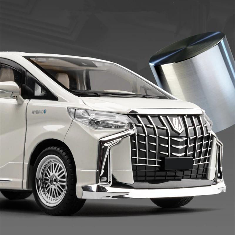 Lqbn4 Large Size 1/18 Toyota Alphard MPV Alloy Car Model Diecast Metal Toy Vehicles Car Model Simulation Sound and Light Children Gift