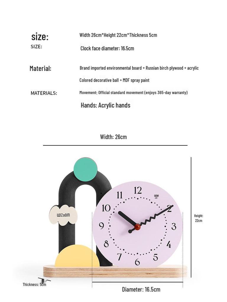 Wozoom House Creative Deco Table Ornament - Living Room & Entryway Clock