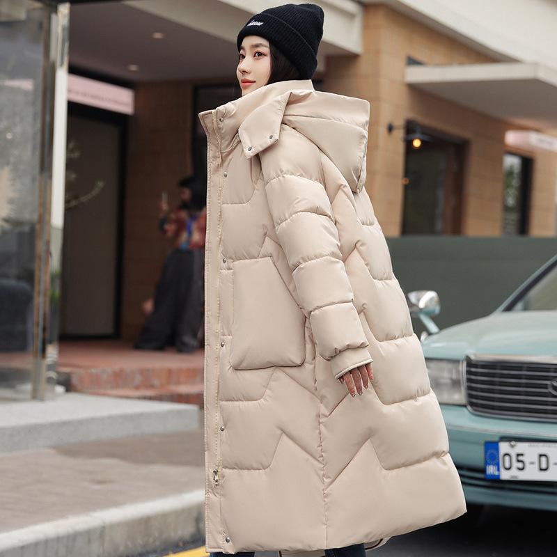 Padded clothes women's loose winter new over-knee long thickened warm padded clothes jacket temperament padded jacket tide