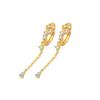 S925 Silver Sparkling Teardrop Tassel Earrings Minimalist Chic Elegant Versatile Fashion Jewelry For Women
