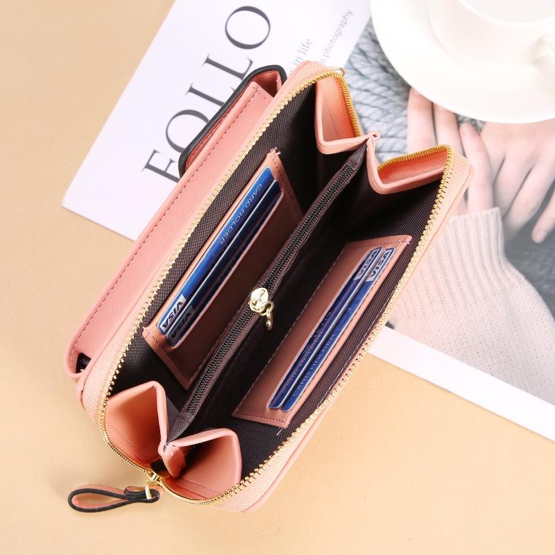 IELGY Модная корейская женская длинная однотонная сумка-мессенджер для мобильного — фото 5