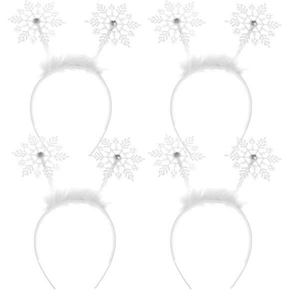 Christmas Headband 6pcs Christmas Decorative Headband Adorable Hair Bands Cute Snowflake Hair Hoops Snowflake Headdress Birthday Favors Halloween