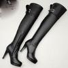 Sgesvier  Black High Heels Over The Knee Boots Women Platform Thigh High Boots Autumn Winter Long Boots Shoes Sexy White
