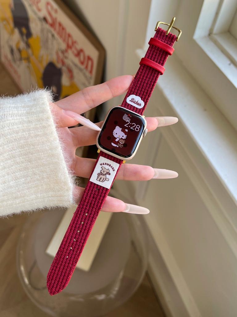 Cute Bear Puppy Waffle Fleece Strap For Apple Apple Watch Watch Iwatch109876