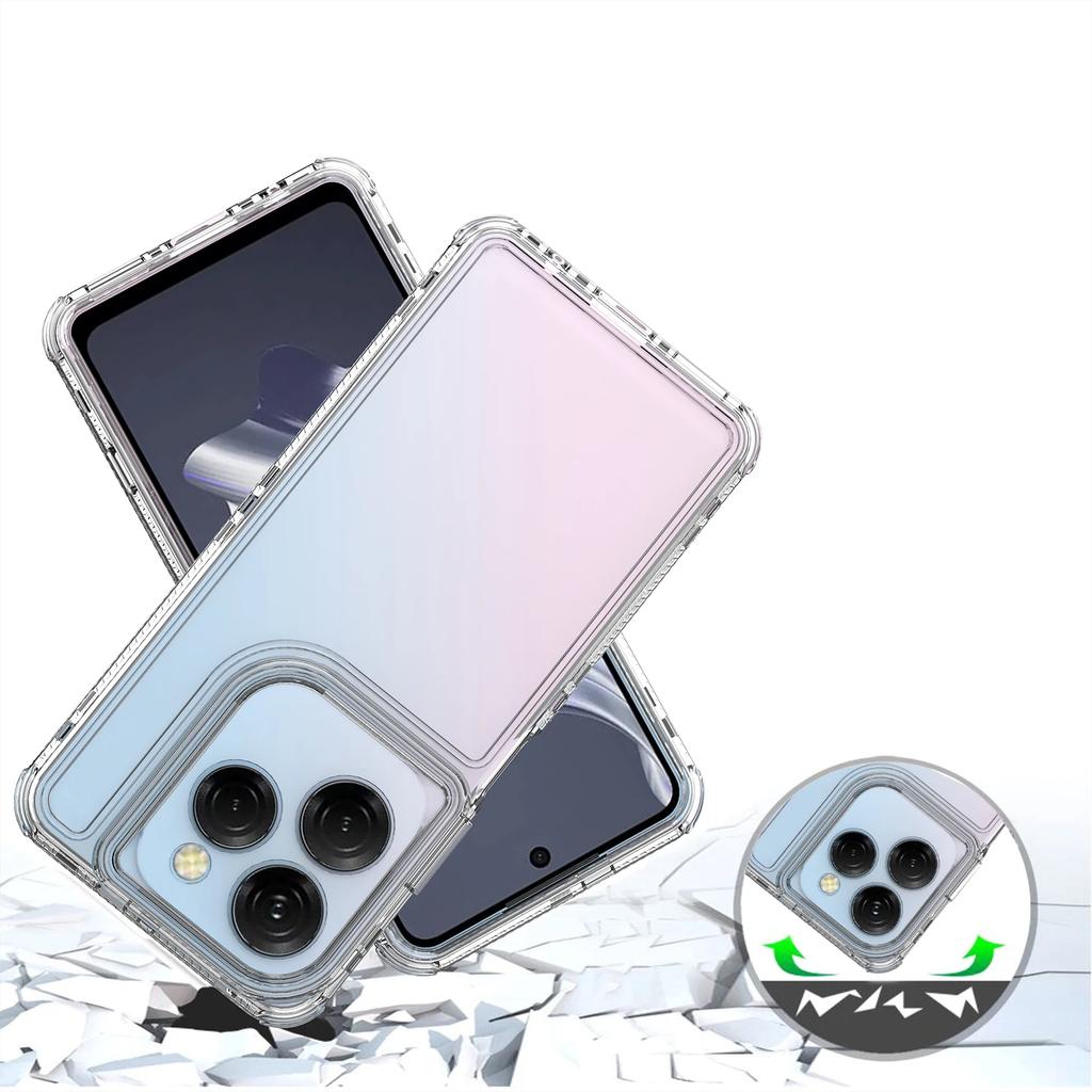 3 in 1 Hybrid Armor Shockproof Phone Case For Tecno Spark 20 Pro Hard Plastic Frame Transparent TPU Back Cover Coque Fundas