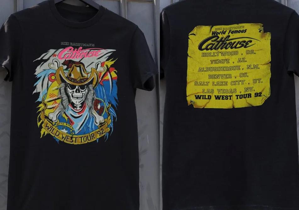 Vintage 1992 Cathouse Wild West Hollywood Tour T-Shirt Heavywshirt S
