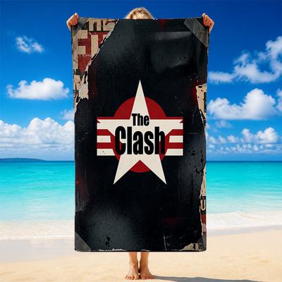 The Clash Print Microfiber Beach Towel Sand?Resistant Lightweight Towel For Swimming Outdoor Travel Use