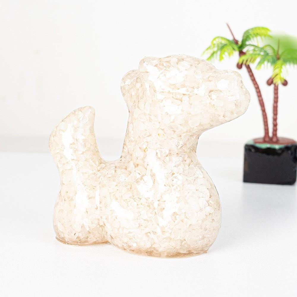 Resin Animal Figurine Home Decor With Natural Crystal For Office And Gift Ideas
