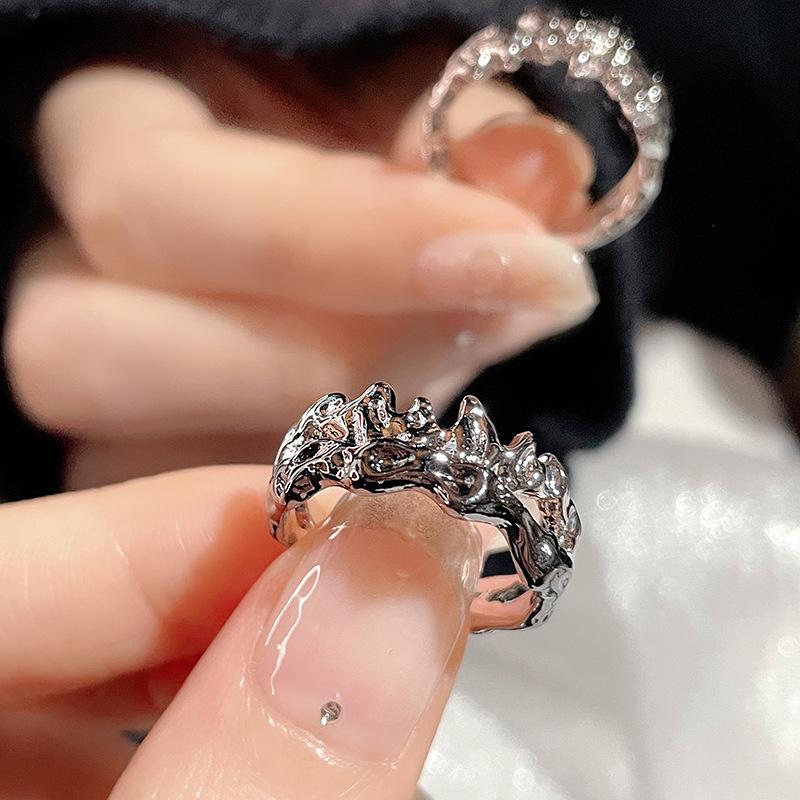 Niche Design Sense Geometric Simplicity Fashion High Sense Open Ring Cold Wind Personality Ring Female Adjustable opening