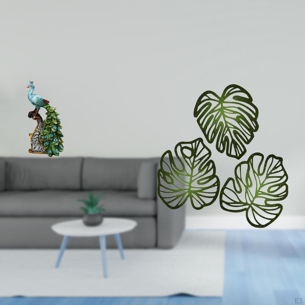 Elegant Peacock Palm Leaves Animal Sculpture Collection Creative Wooden Ornament for Bedroom Office