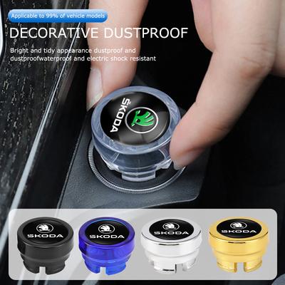 Car Cigarette Lighter Dust Cover Dustproof Decoration Cap For Octavia Superb Rapid Kodiaq Karoq Fabia Vision RS Yeti Kamiq