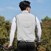Reflektierende Radfahrerweste mit Brusttasche Winddichtes Gilet zum Laufen Wandern Radfahren Grau EU-Größe L
