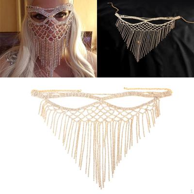 Rhinestone Tassel Masquerade Mask Face Chain Costume Decor Creative Jewelry Veils for