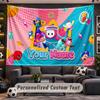 Wall Hanging Tapestry Custom NameFall Guys Pattern Personalized Printed Fabric Wall Decor