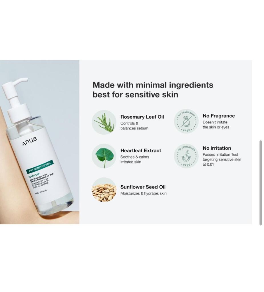 Anua Eoseongcho Pore Control Cleansing Oil 200ml Gently Cleans Sebum and Dead Skin Cells