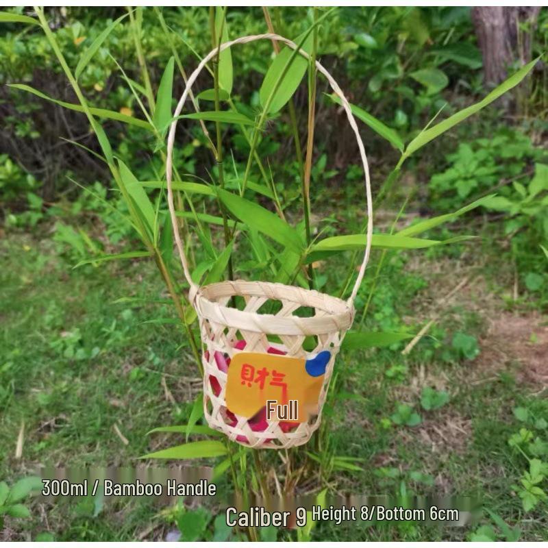 Bamboo Woven Drink Set: Milk Tea Cups, Ice Cream Cups & Basket