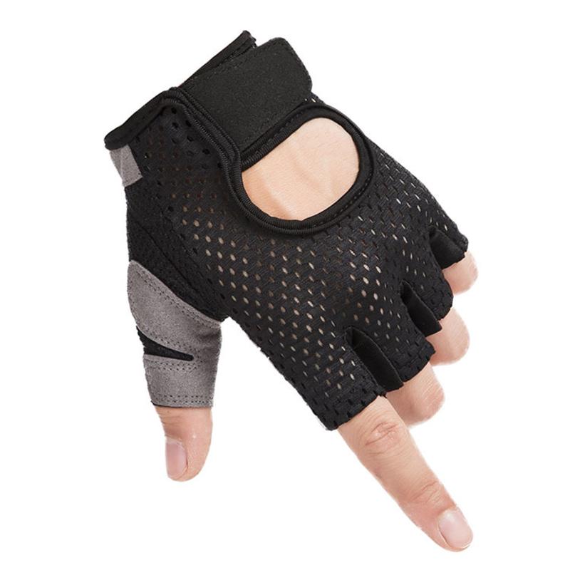 1 Pair Sports Workout Gloves For Men Women Non-slip Wear-resistant Motorcycle Fingerless Gloves For