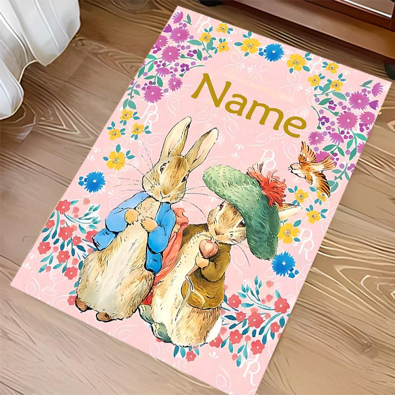 Custom personalization Peter Rabbit Print Area Rug - Soft, Washable Non-Slip Indoor Mat,Living Room,Home&Office Decorative Rug