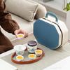 Suet Jade Retro Travel Kung Fu Tea Set Jinting Landscape Set Ceramic Portable Tea Set Outdoor Souvenir
