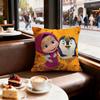 Cartoon Masha And Bear Cushion Cover Decorative Cushions Covers Cover Sofa x Pillow  Piece x x Pillowcase