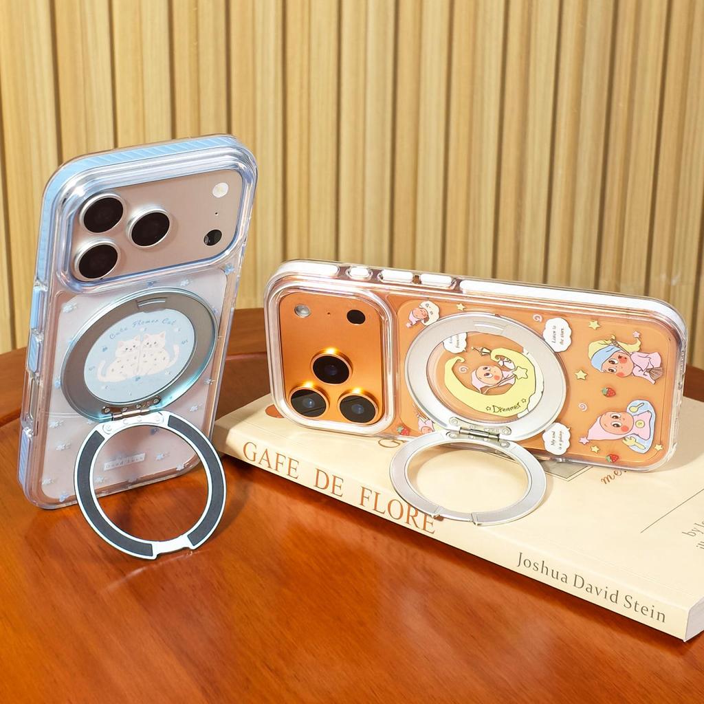 iPhone 17 Pro Max/15 Pro Case with 360° Pivot Stand