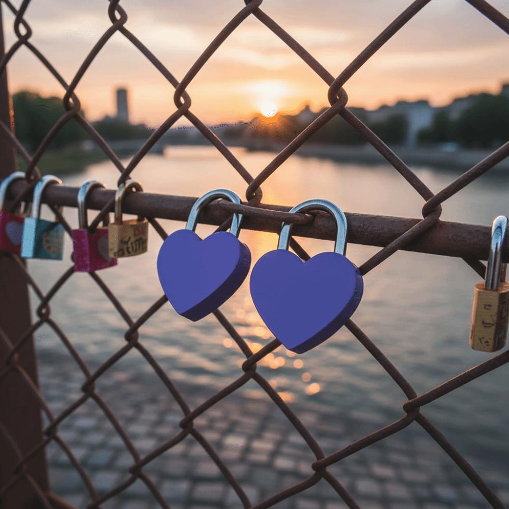 2pcs 30x39mm Padlock White&Black&Purple Mini Heart Lock Craft Supplies Heart Lock Household