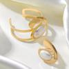 Exaggerated Pearl Spiral Bangle & Ring Set - Stylish and Unique Jewelry Design