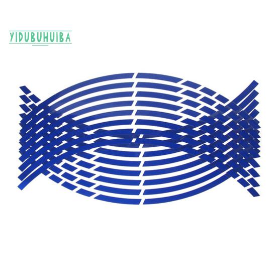 16Pcs Wheel Hub Sticker Self-adhesive Colorful Warning Universal Reflective Strip Car Wheel Hub Decor Decals Motorcycle Supplies