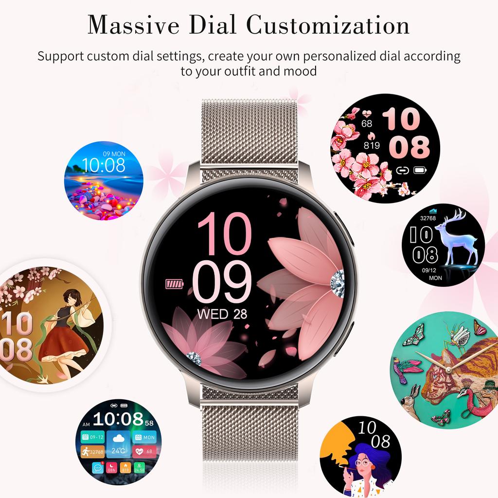 New Bluetooth Call Smart Watch For Women Heart Rate Monitoring Fitness Tracker Multi Sports Modes IP67 Waterproof Smartwatch
