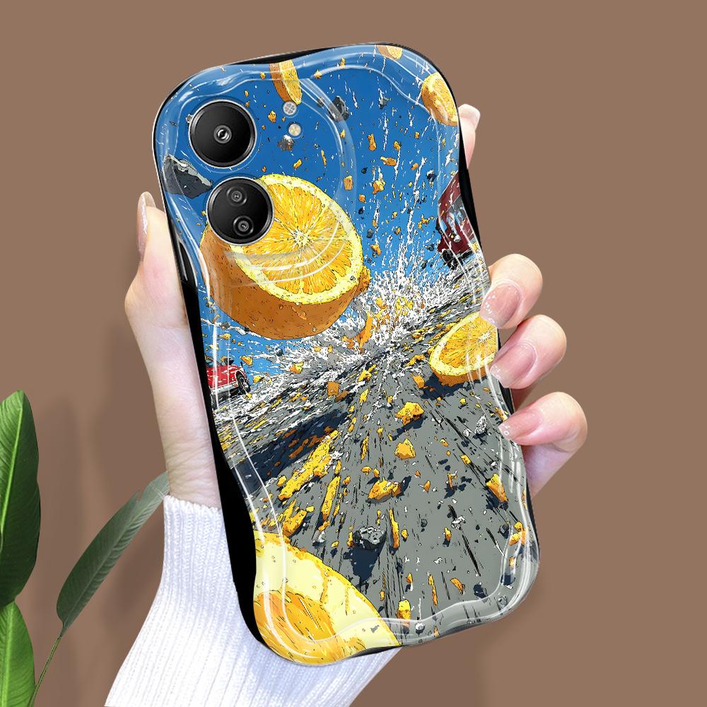 

Милый мультяшный узор, кремовая текстура, мягкий силиконовый чехол с волнистыми краями, чехол для телефона Xiaomi Redmi Redmi A1 чёрный