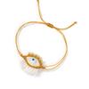 White Glass Bead Eye Charm Adjustable Bracelet For Couples DIY Jewelry Dopamine Inspired Design Wristchain