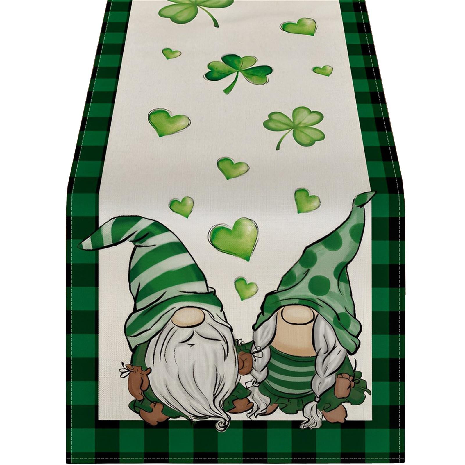 

-ky Шам- Скатертина Для Прикрас На День Святого Патрика 47 Дюймів Ірландська Наволочка Весняно-Зелена Святкова Домашня Кухонна Центральна Прикраса