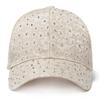 Oddychająca Czapka Baseballowa z Kwiatami Dekoracja Strass Elegancka Czapka Outdoorowa Kapelusz Przeciwsłoneczny Letnia Odzież