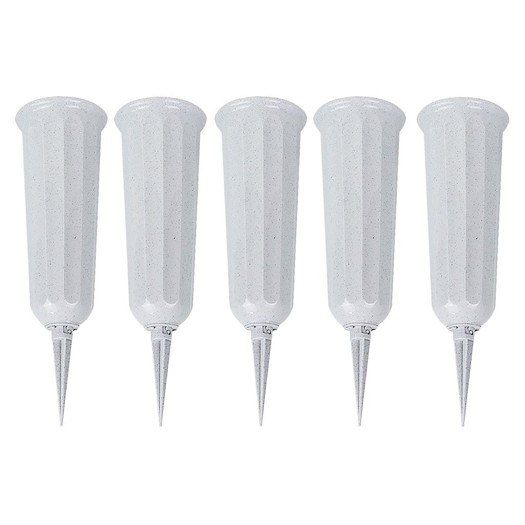 Flower Pot Decoration White Vase Cemetery Flower Memorial Floral Vase With Stake Plastic In Ground Cemetery Home Decorations