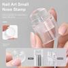 Timbro per Unghie in Silicone Gelatina con Raschietto, Modelli Trasparenti per Unghie, Timbro per Stamping Polish, Strumenti per Manicure