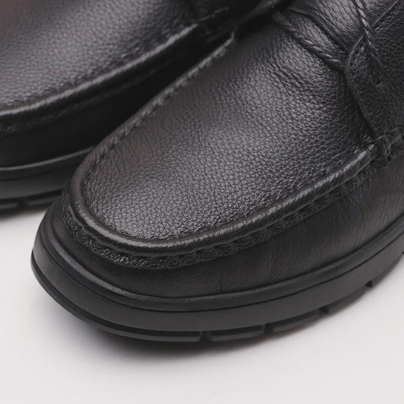 Men's New Fur-Lined Leather Lace-Up Shoes - Warm, Non-Slip, Versatile, Soft Sole Winter Casual Shoes