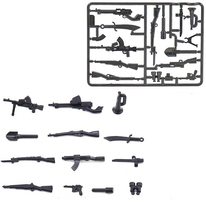 Military Weapon Toy Guns Dagger Machine Guns SWAT WW2 Building Blocks Playthings Ideal For Children Assemble Militarys Army Toy Gifts
