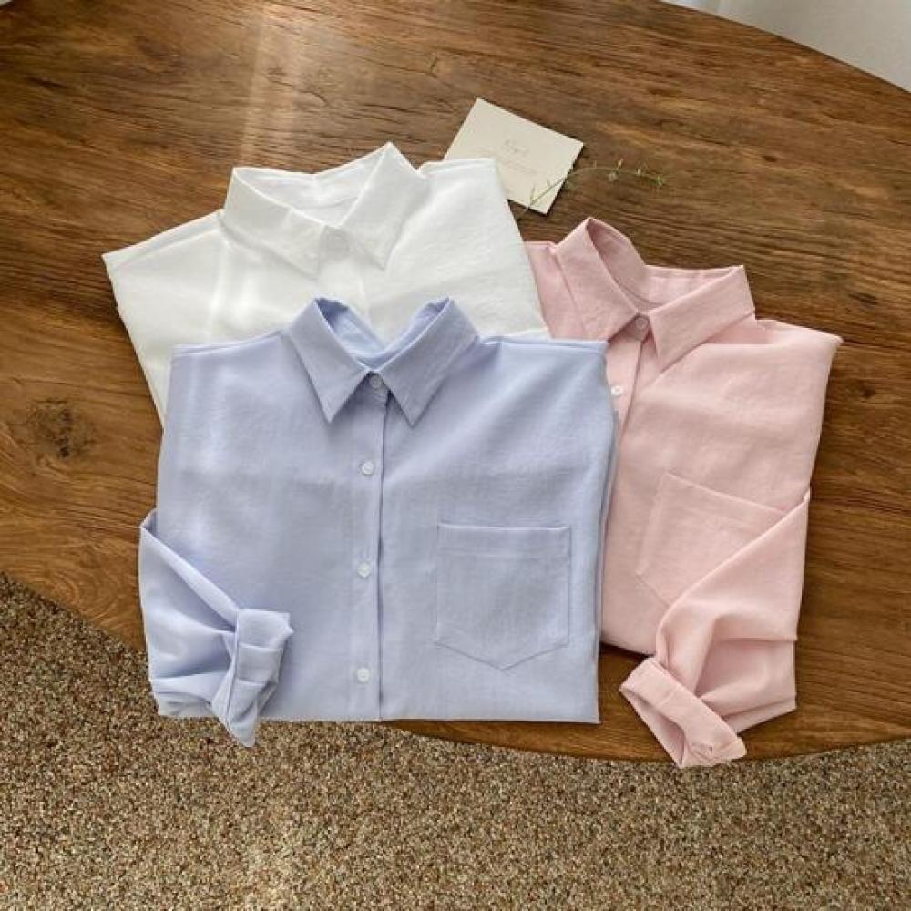 New Arrivals Open Run Thin Shirt Pocket Casual Women